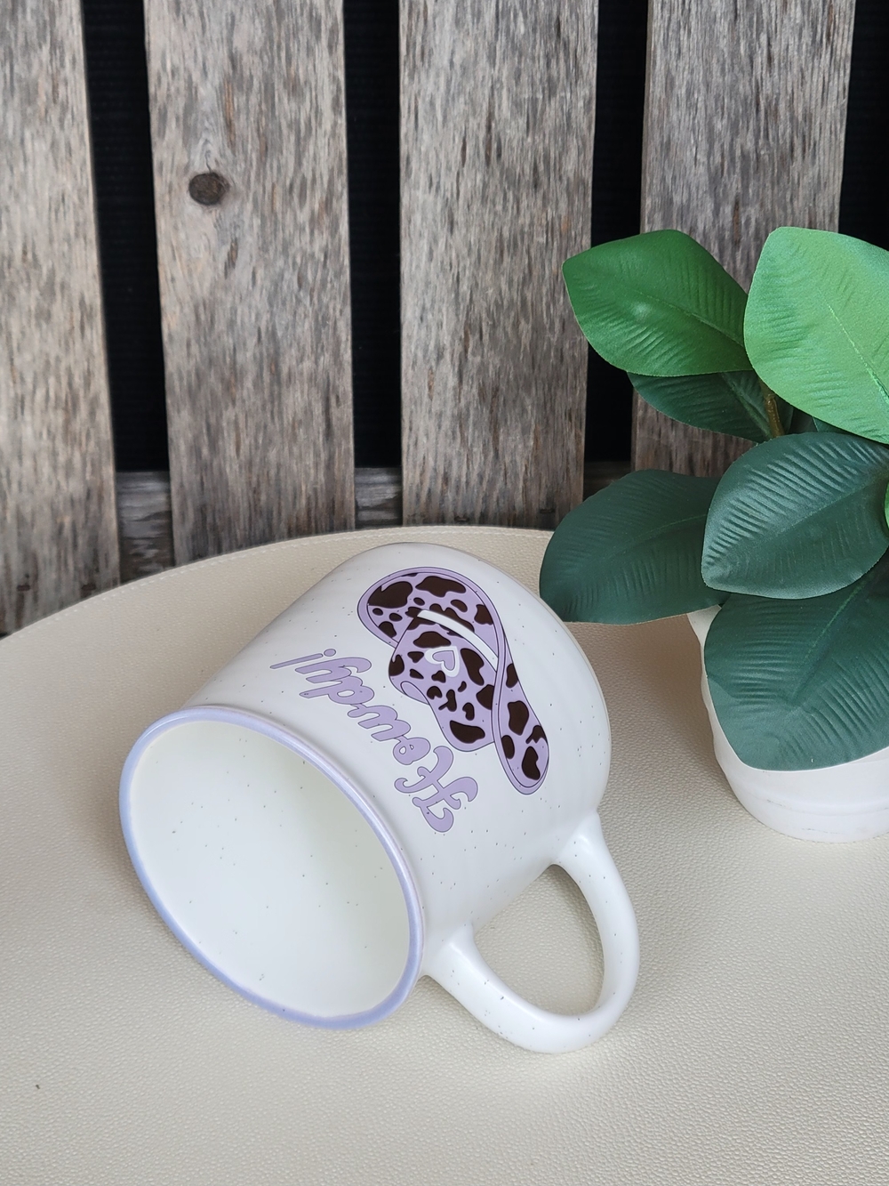 Howdy! Lavender & Black Rimmed Hat Ceramic Mug - Picture 4 of 5